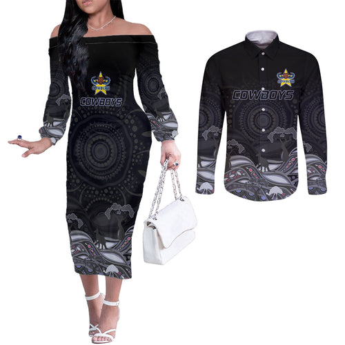 custom-cowboys-rugby-couples-matching-off-the-shoulder-long-sleeve-dress-and-long-sleeve-button-shirt-the-starry-night-indigenous