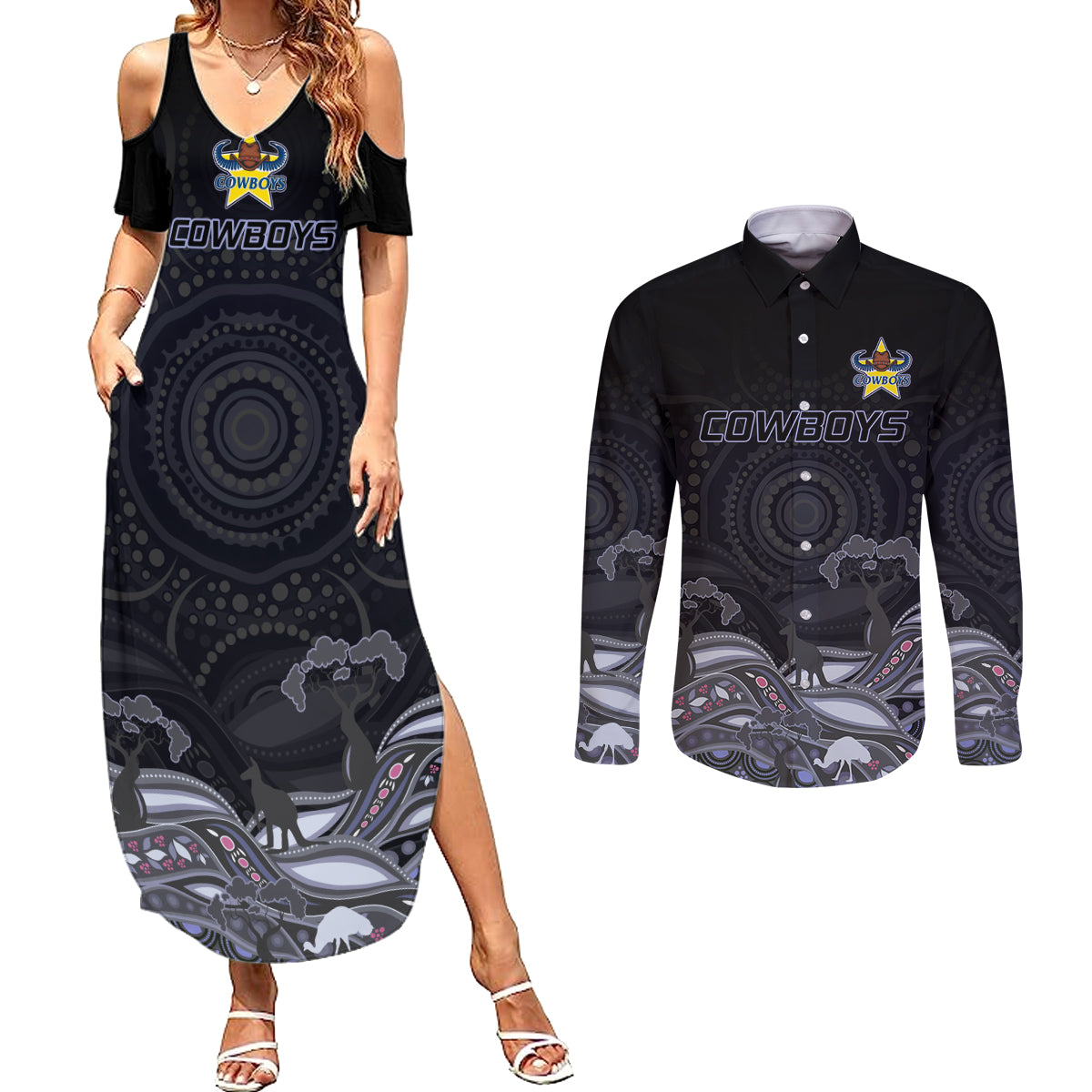 custom-cowboys-rugby-couples-matching-summer-maxi-dress-and-long-sleeve-button-shirt-the-starry-night-indigenous