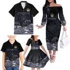 custom-cowboys-rugby-family-matching-off-shoulder-long-sleeve-dress-and-hawaiian-shirt-the-starry-night-indigenous