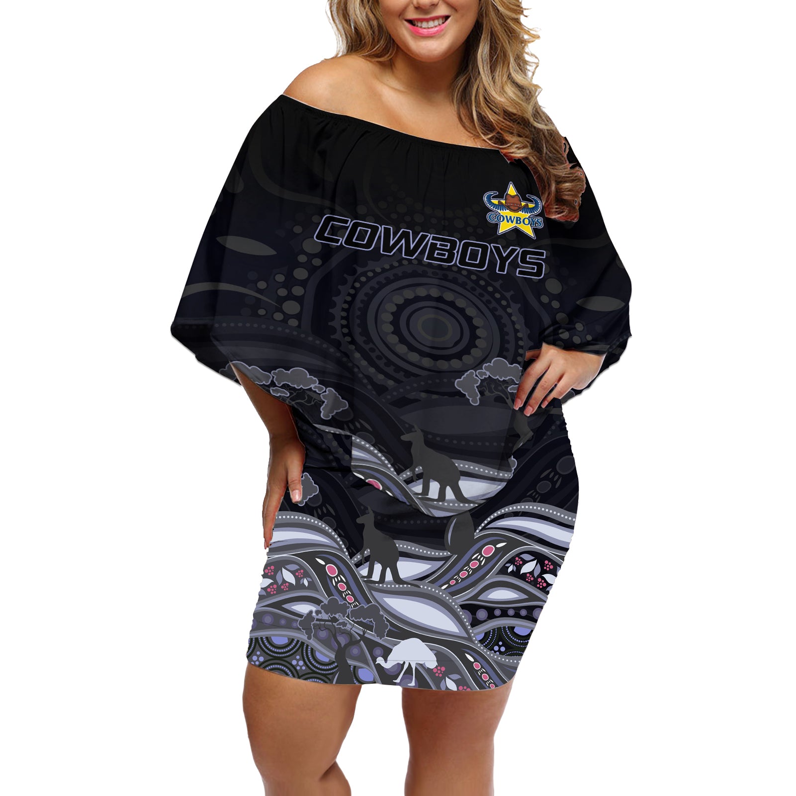 custom-cowboys-rugby-off-shoulder-short-dress-the-starry-night-indigenous