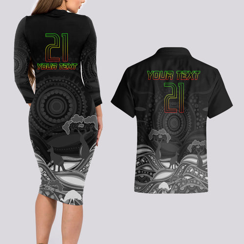 custom-panthers-rugby-couples-matching-long-sleeve-bodycon-dress-and-hawaiian-shirt-the-starry-night-indigenous