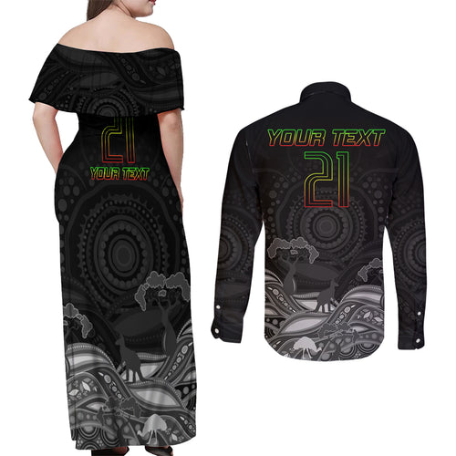 custom-panthers-rugby-couples-matching-off-shoulder-maxi-dress-and-long-sleeve-button-shirt-the-starry-night-indigenous