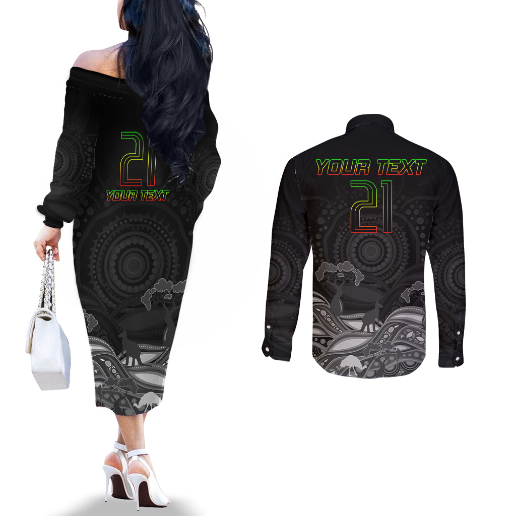 custom-panthers-rugby-couples-matching-off-the-shoulder-long-sleeve-dress-and-long-sleeve-button-shirt-the-starry-night-indigenous