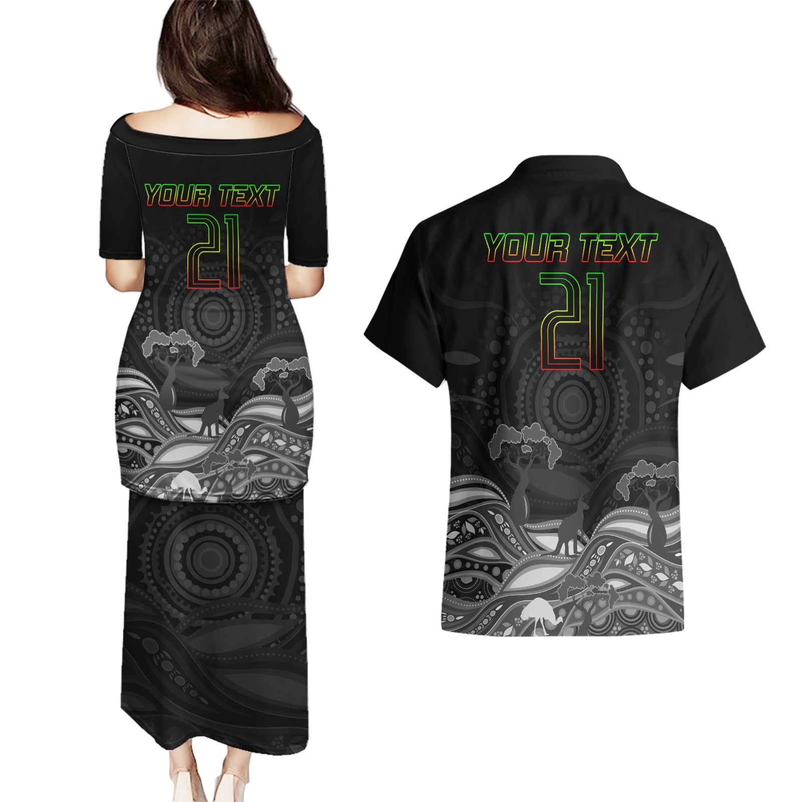 custom-panthers-rugby-couples-matching-puletasi-dress-and-hawaiian-shirt-the-starry-night-indigenous
