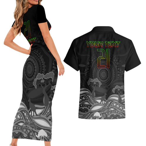 custom-panthers-rugby-couples-matching-short-sleeve-bodycon-dress-and-hawaiian-shirt-the-starry-night-indigenous