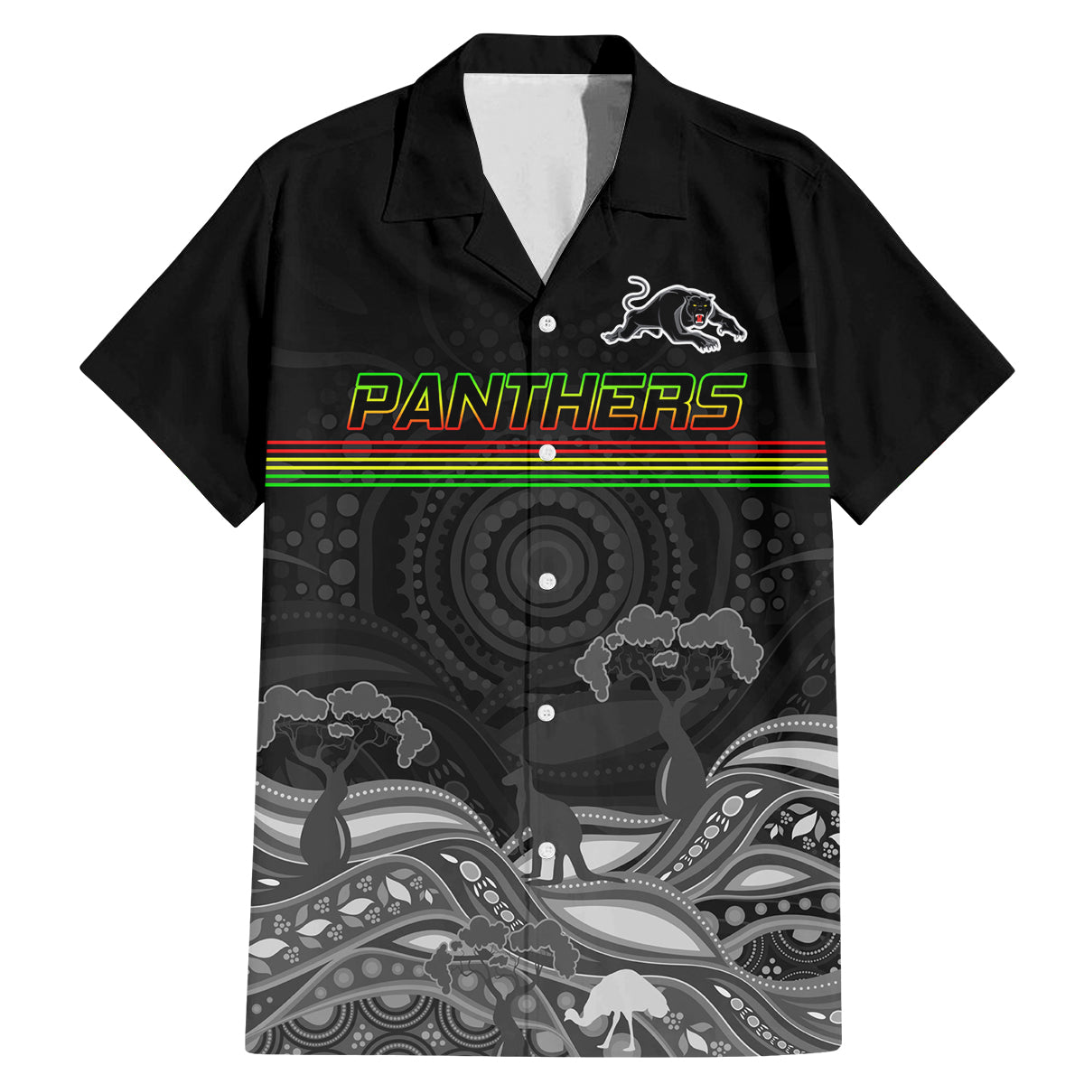 custom-panthers-rugby-family-matching-mermaid-dress-and-hawaiian-shirt-the-starry-night-indigenous