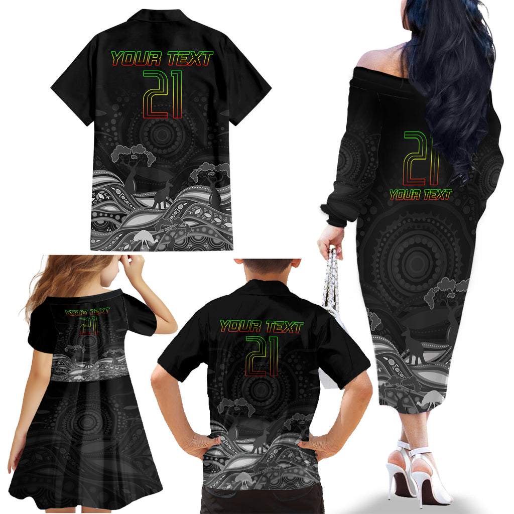 custom-panthers-rugby-family-matching-off-shoulder-long-sleeve-dress-and-hawaiian-shirt-the-starry-night-indigenous