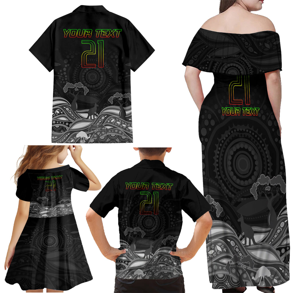 custom-panthers-rugby-family-matching-off-shoulder-maxi-dress-and-hawaiian-shirt-the-starry-night-indigenous
