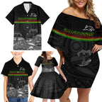 custom-panthers-rugby-family-matching-off-shoulder-short-dress-and-hawaiian-shirt-the-starry-night-indigenous