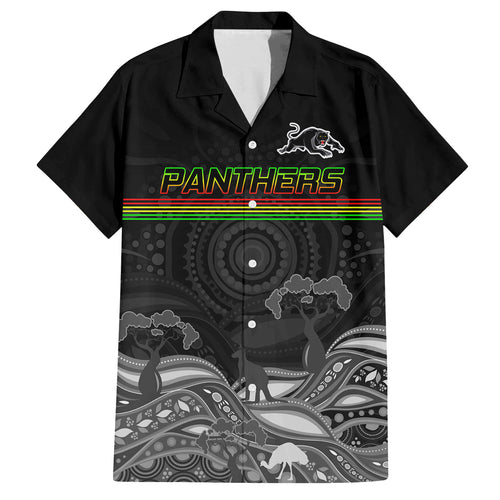 custom-panthers-rugby-family-matching-off-shoulder-short-dress-and-hawaiian-shirt-the-starry-night-indigenous
