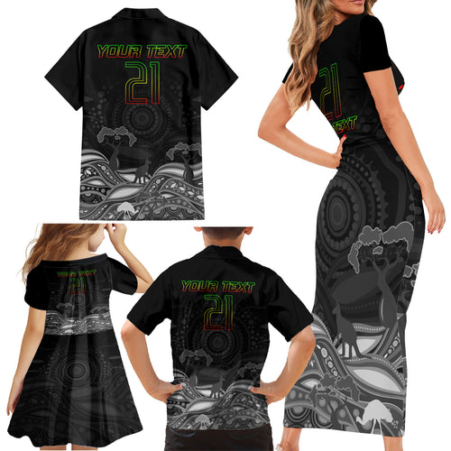 custom-panthers-rugby-family-matching-short-sleeve-bodycon-dress-and-hawaiian-shirt-the-starry-night-indigenous