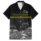 custom-panthers-rugby-family-matching-short-sleeve-bodycon-dress-and-hawaiian-shirt-the-starry-night-indigenous