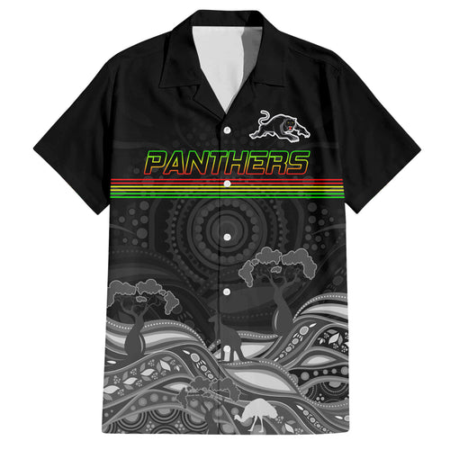 custom-panthers-rugby-family-matching-short-sleeve-bodycon-dress-and-hawaiian-shirt-the-starry-night-indigenous