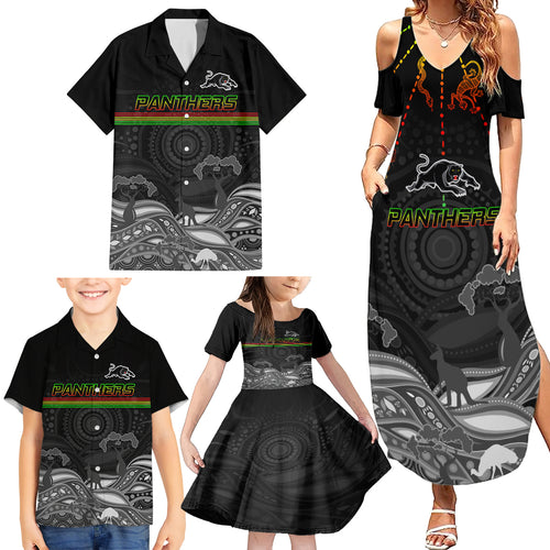 custom-panthers-rugby-family-matching-summer-maxi-dress-and-hawaiian-shirt-the-starry-night-indigenous