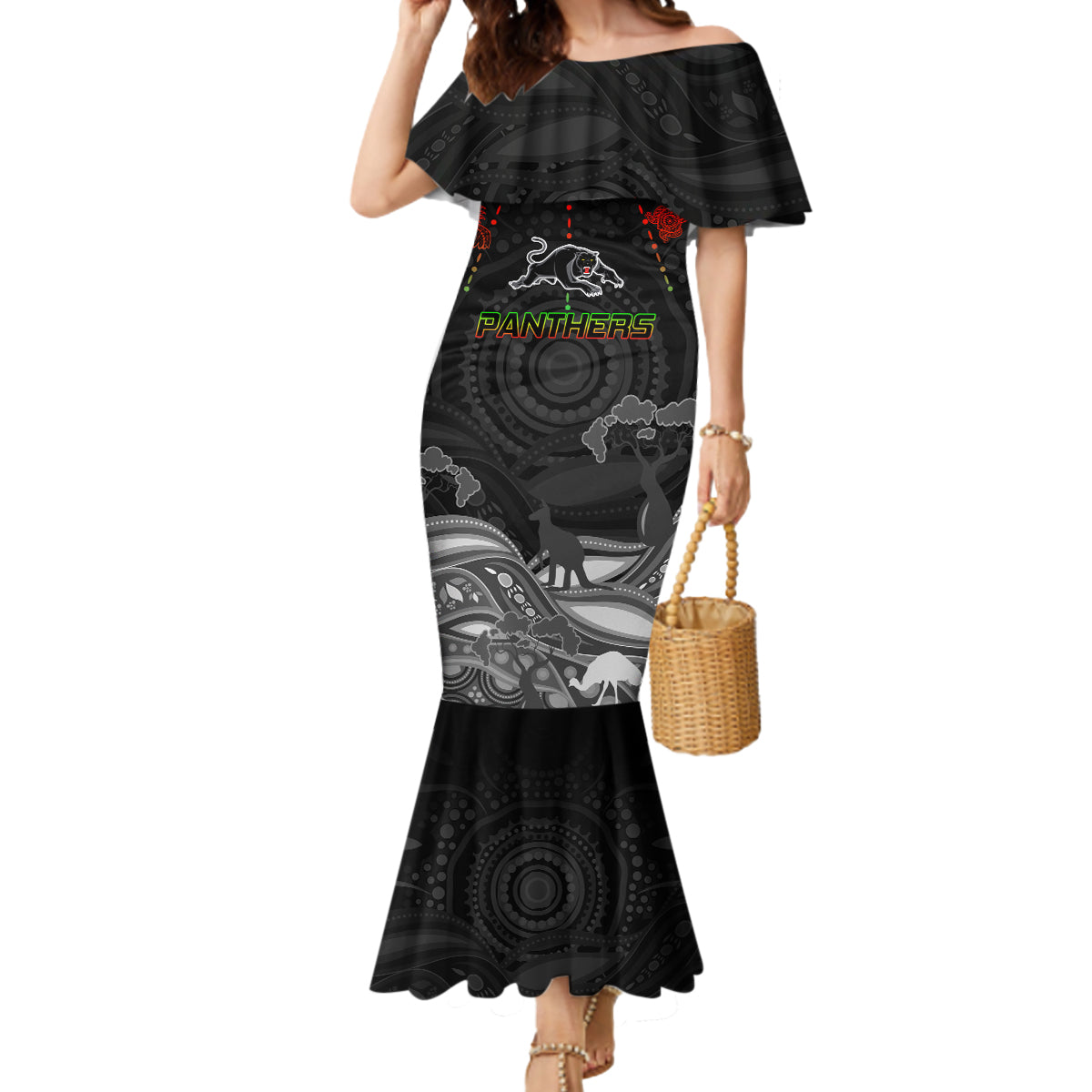 custom-panthers-rugby-mermaid-dress-the-starry-night-indigenous