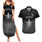 collingwood-football-couples-matching-summer-maxi-dress-and-hawaiian-shirt-magpies-the-starry-night-indigenous
