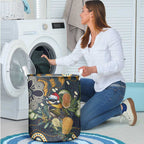 Aussie Honeyeaters Banksia Christmas Laundry Basket Aboriginal Dots Painting Blue Motif - Aussie Hoodie