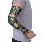 Aussie Honeyeaters Banksia Christmas Arm Sleeves Aboriginal Dots Painting Blue Motif - Aussie Hoodie