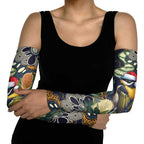 Aussie Honeyeaters Banksia Christmas Arm Sleeves Aboriginal Dots Painting Blue Motif - Aussie Hoodie
