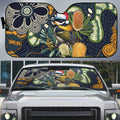Aussie Honeyeaters Banksia Christmas Auto Sun Shade Aboriginal Dots Painting Blue Motif - Aussie Hoodie