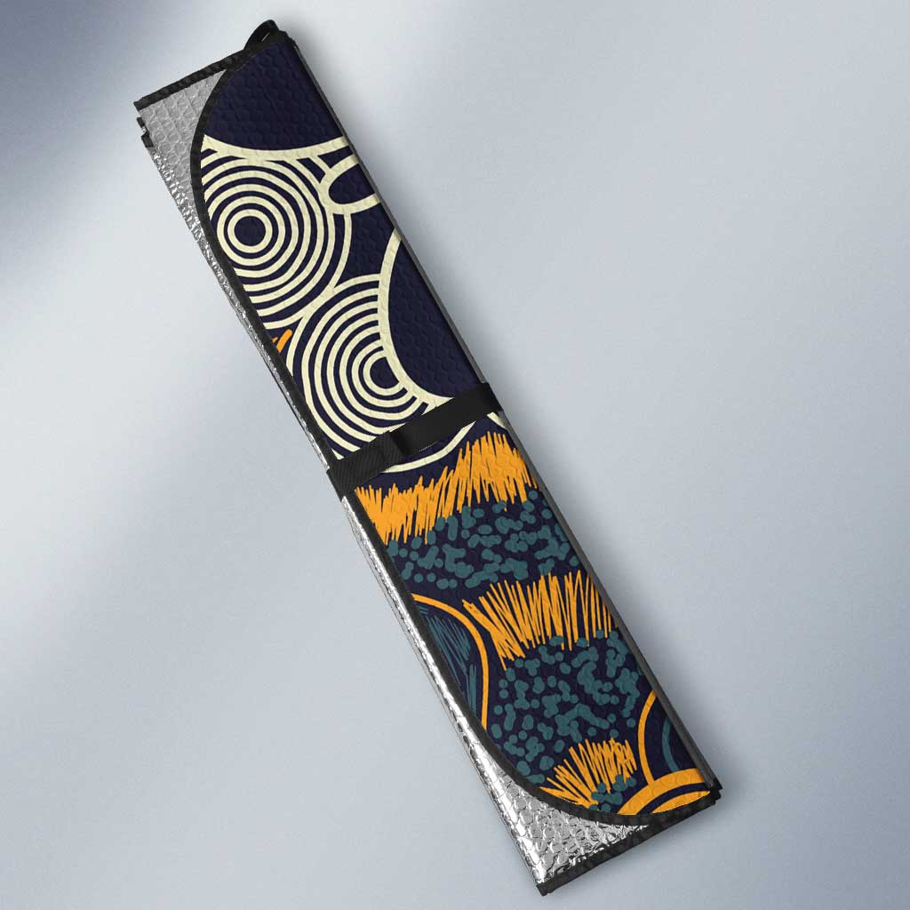 Aussie Honeyeaters Banksia Christmas Auto Sun Shade Aboriginal Dots Painting Blue Motif - Aussie Hoodie