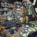 Aussie Honeyeaters Banksia Christmas Back Car Seat Cover Aboriginal Dots Painting Blue Motif - Aussie Hoodie