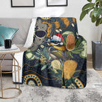 Aussie Honeyeaters Banksia Christmas Blanket Aboriginal Dots Painting Blue Motif - Aussie Hoodie