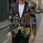Aussie Honeyeaters Banksia Christmas Blazer Aboriginal Dots Painting Blue Motif - Aussie Hoodie