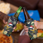 Aussie Honeyeaters Banksia Christmas 4 in 1 Can Cooler Tumbler Aboriginal Dots Painting Blue Motif - Aussie Hoodie
