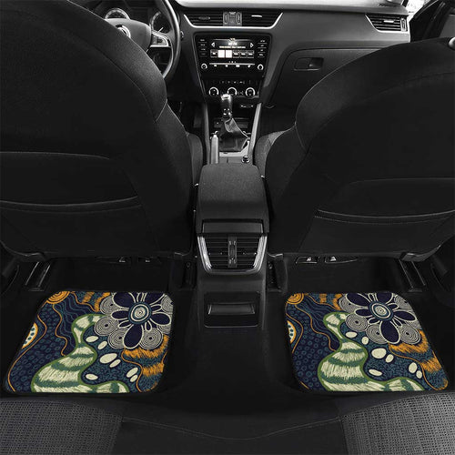 Aussie Honeyeaters Banksia Christmas Car Mats Aboriginal Dots Painting Blue Motif - Aussie Hoodie