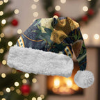 Aussie Honeyeaters Banksia Christmas Santa Hat Aboriginal Dots Painting Blue Motif - Aussie Hoodie
