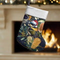 Aussie Honeyeaters Banksia Christmas Stocking Aboriginal Dots Painting Blue Motif - Aussie Hoodie