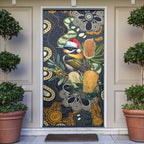 Aussie Honeyeaters Banksia Christmas Door Cover Aboriginal Dots Painting Blue Motif - Aussie Hoodie