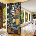 Aussie Honeyeaters Banksia Christmas Door Cover Aboriginal Dots Painting Blue Motif - Aussie Hoodie