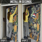 Aussie Honeyeaters Banksia Christmas Door Cover Aboriginal Dots Painting Blue Motif - Aussie Hoodie