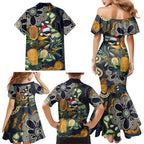 Aussie Honeyeaters Banksia Christmas Family Matching Mermaid Dress and Hawaiian Shirt Aboriginal Dots Painting Blue Motif - Aussie Hoodie