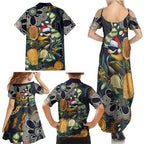 Aussie Honeyeaters Banksia Christmas Family Matching Summer Maxi Dress and Hawaiian Shirt Aboriginal Dots Painting Blue Motif - Aussie Hoodie
