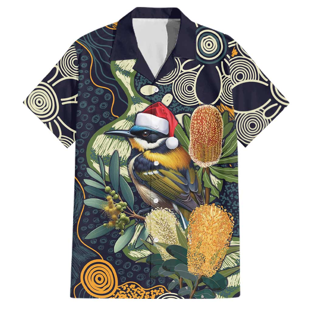 Aussie Honeyeaters Banksia Christmas Family Matching Tank Maxi Dress and Hawaiian Shirt Aboriginal Dots Painting Blue Motif - Aussie Hoodie