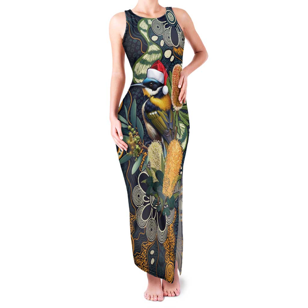 Aussie Honeyeaters Banksia Christmas Family Matching Tank Maxi Dress and Hawaiian Shirt Aboriginal Dots Painting Blue Motif - Aussie Hoodie