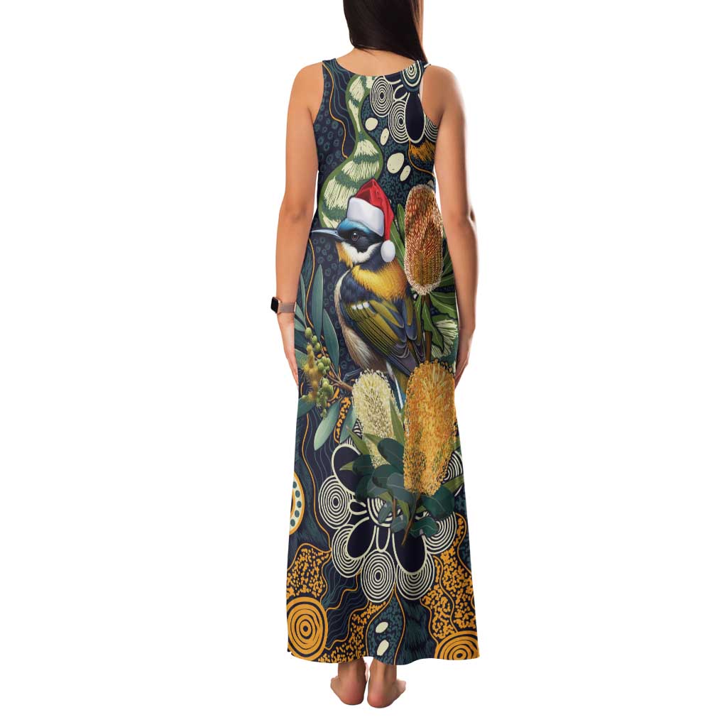 Aussie Honeyeaters Banksia Christmas Family Matching Tank Maxi Dress and Hawaiian Shirt Aboriginal Dots Painting Blue Motif - Aussie Hoodie