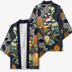 Aussie Honeyeaters Banksia Christmas Kimono Aboriginal Dots Painting Blue Motif - Aussie Hoodie