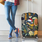 Aussie Honeyeaters Banksia Christmas Luggage Cover Aboriginal Dots Painting Blue Motif - Aussie Hoodie