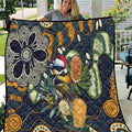 Aussie Honeyeaters Banksia Christmas Quilt Aboriginal Dots Painting Blue Motif - Aussie Hoodie