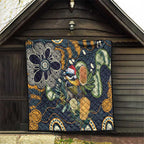 Aussie Honeyeaters Banksia Christmas Quilt Aboriginal Dots Painting Blue Motif - Aussie Hoodie