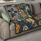 Aussie Honeyeaters Banksia Christmas Quilt Aboriginal Dots Painting Blue Motif - Aussie Hoodie