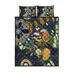 Aussie Honeyeaters Banksia Christmas Quilt Bed Set Aboriginal Dots Painting Blue Motif - Aussie Hoodie