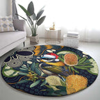Aussie Honeyeaters Banksia Christmas Round Carpet Aboriginal Dots Painting Blue Motif - Aussie Hoodie