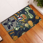 Aussie Honeyeaters Banksia Christmas Rubber Doormat Aboriginal Dots Painting Blue Motif - Aussie Hoodie