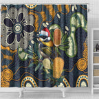 Aussie Honeyeaters Banksia Christmas Shower Curtain Aboriginal Dots Painting Blue Motif - Aussie Hoodie