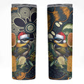 Aussie Honeyeaters Banksia Christmas Skinny Tumbler Aboriginal Dots Painting Blue Motif - Aussie Hoodie